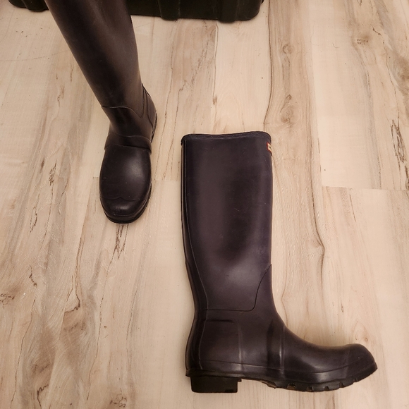 Hunter Deep Purple Tall Rain Boots Size 7 - Picture 3 of 8